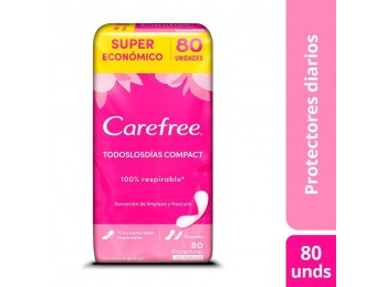 Protectores Diarios Carefree Compact Sin Perfume x80un
