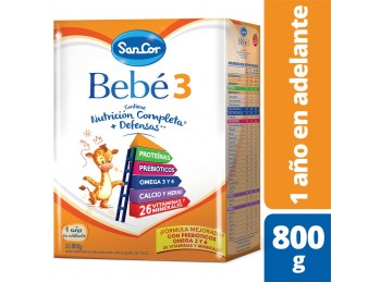 Leche Infantil Polvo Sancor Bebé Etapa 3 X800g