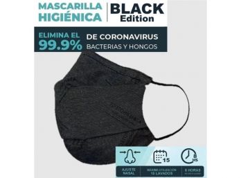 Barbijo Atom Protect Conicet Black Adultos 1 U