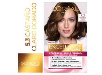 Tintura permanente Excellence Creme 53 castaño claro dorado 47GR 