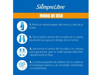 Toallas Femeninas Siempre Libre Fit Con Alas x16un