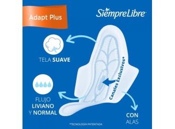 Toallas Femeninas Siempre Libre Fit Con Alas x16un
