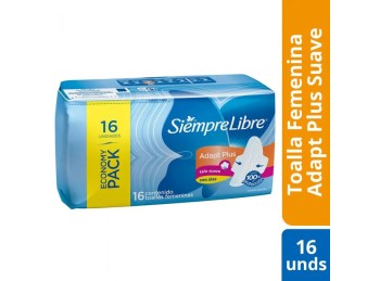Toallas Femeninas Siempre Libre Fit Con Alas x16un