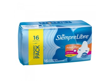 Toallas Femeninas Siempre Libre Fit Con Alas x16un
