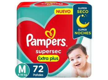 Pañales Pampers Supersec M x72u