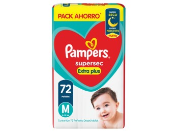 Pañales Pampers Supersec M x72u