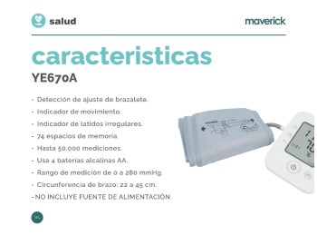 Tensiometro Maverick Ye670a Digital De Brazo