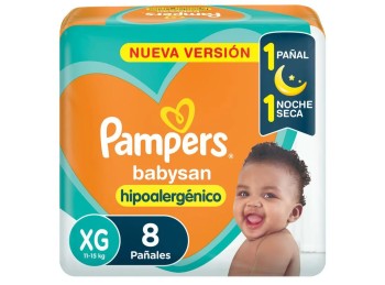 Pañal Pampers Babysan XG x8un