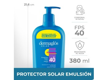 Protector Solar Dermaglós FPS40 Emulsión x380ml