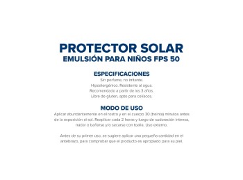 Protector Solar Niños Dermaglós FPS50 Emulsión x180ml