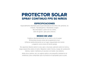 Protector Solar Niños Dermaglós FPS50 Spray Continuo x170ml