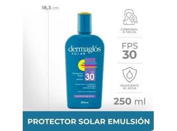 Protector Solar Dermaglós FPS30 Emulsión x250ml