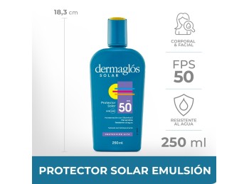 Protector Solar Dermaglós FPS50 Emulsión x250ml