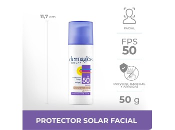Protector Solar Dermaglós Facial FPS50 Tono Medio Crema x50g