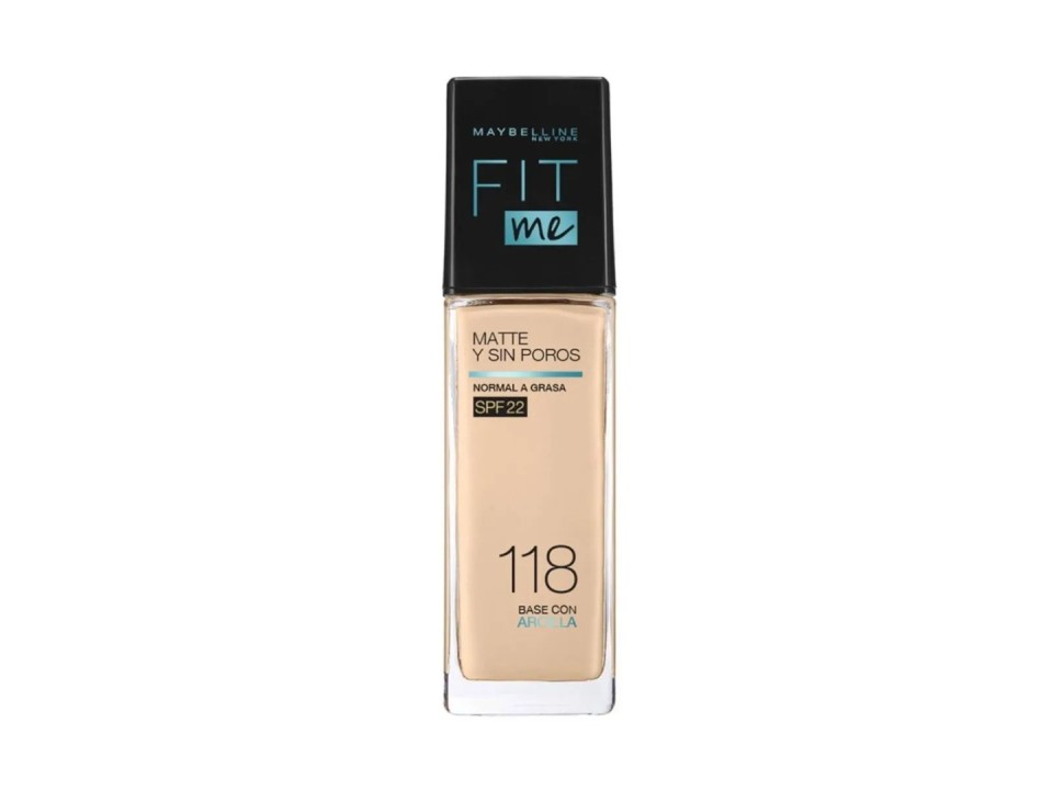 Base de Maquillaje Líquida Maybelline Fit Me Matte + Poreless 118 Light  Beige