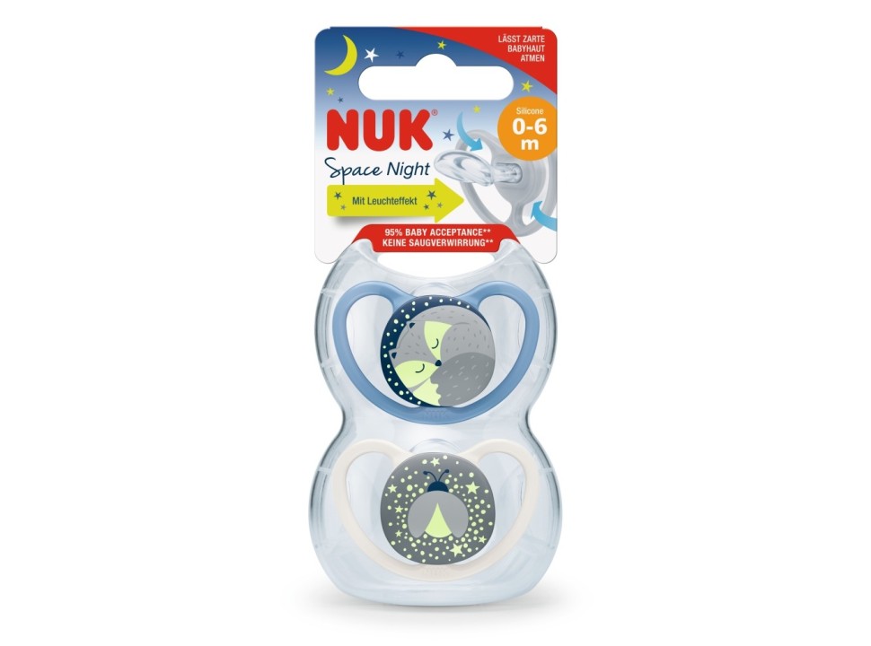 Chupete Nuk Star Day & Night Koala Celeste T1 0-6m x 2 un